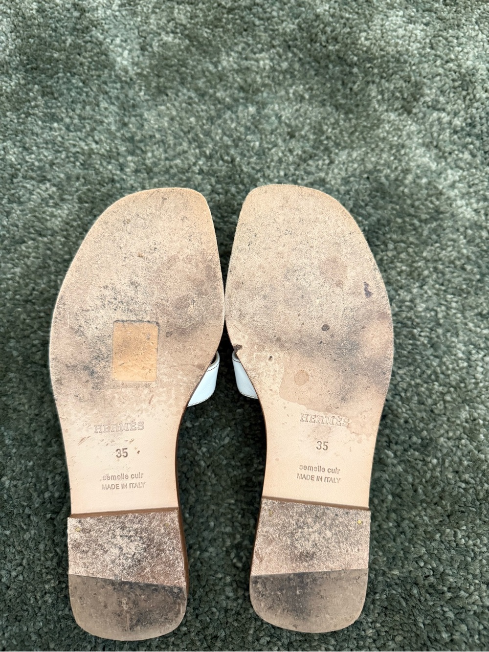 White Oran Leather Slide Sandals - Women's - Picture 2 of 4